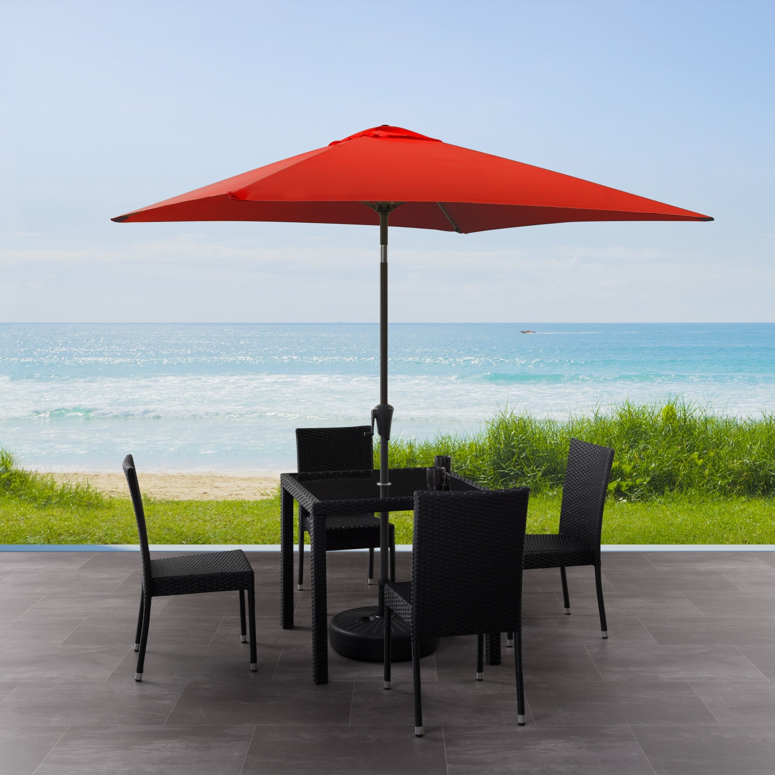 Shop Black Friday Deals On Corliving 9ft Square Tilting Patio Umbrella Overstock 20666557