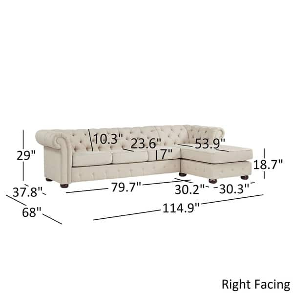 Shop Knightsbridge Tufted Scroll Arm Chesterfield 4 Seat