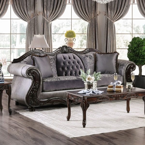Furniture Of America Westport Leather And Chenille Sofa Free Furniture Of America Westport Leather And Chenille Sofa