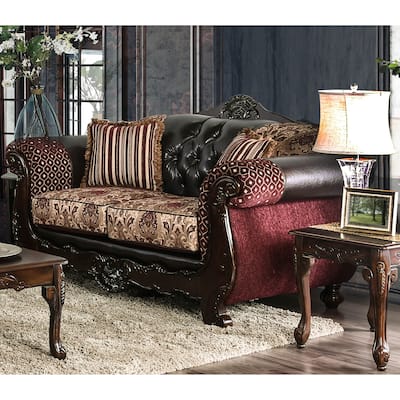 Rend Traditional Faux Leather Tufted Loveseat by Furniture of America