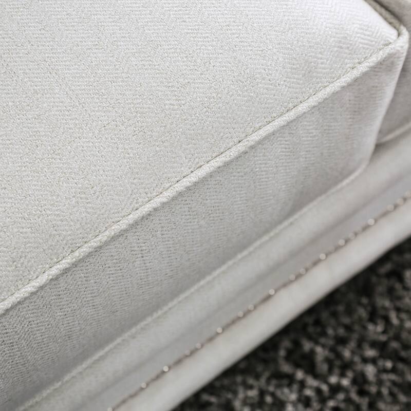 Tigg Contemporary White Fabric Padded Loveseat by Furniture of America