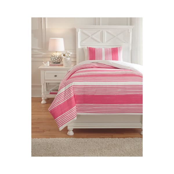 Shop Taries Pink White 3 Piece Duvet Set Free Shipping Today