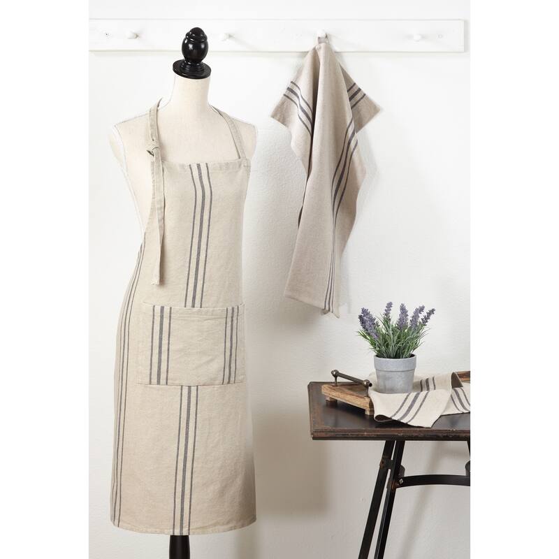 Classic Striped Linen Apron