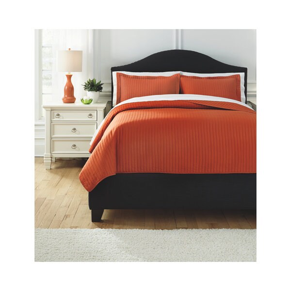 Signature Design by Ashley Raleda Orange 3-piece Coverlet Set