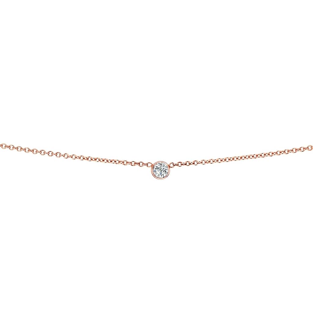 Kobelli 0.15 Carat Natural Diamond Solid 14k Gold Solitaire Minimalist Lexy Choker