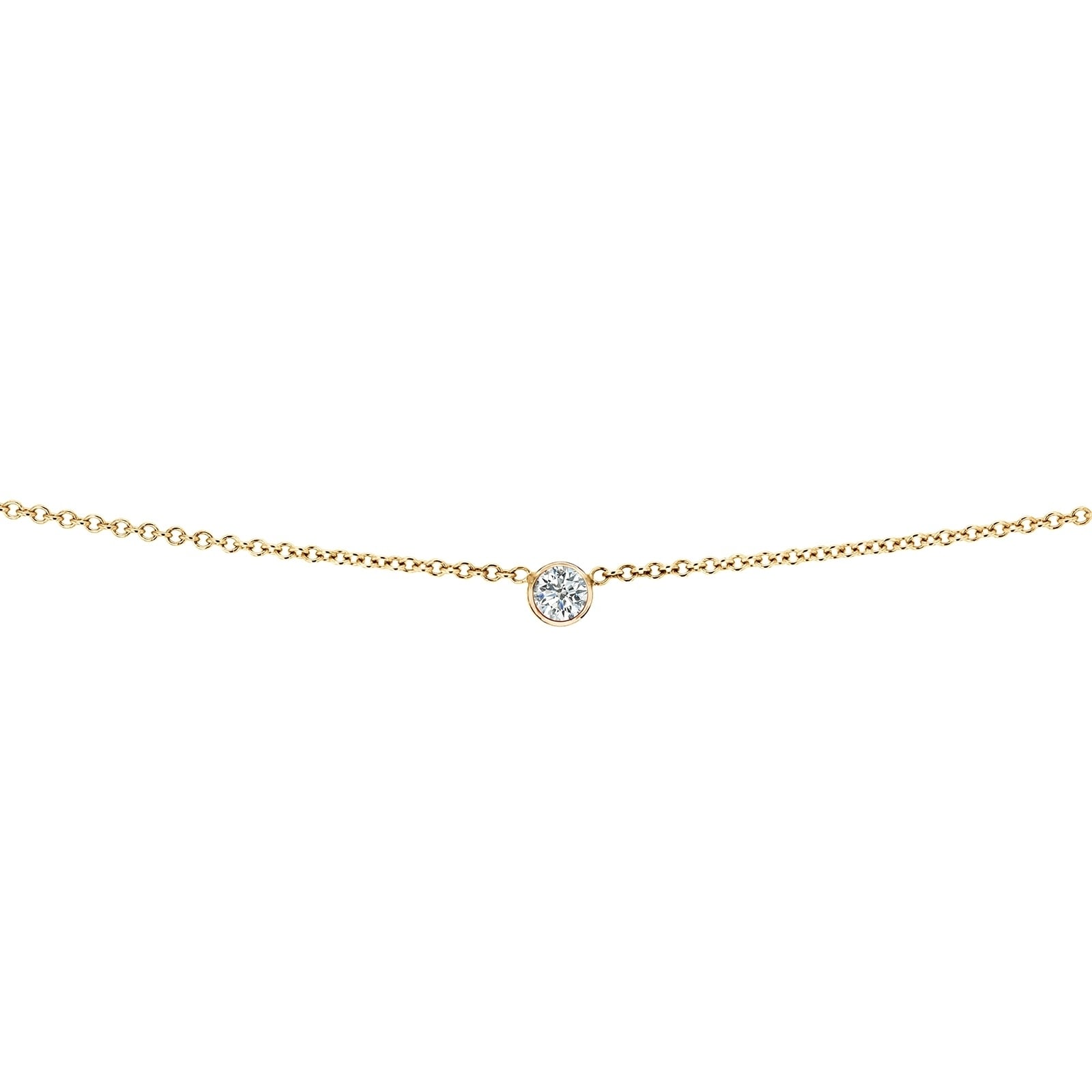1 ctw Round Choker Necklace Solitaire 14k White Gold w// 13/"-16/' Adjustable Chain
