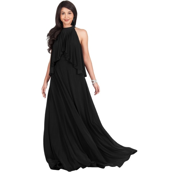 flowy halter maxi dress