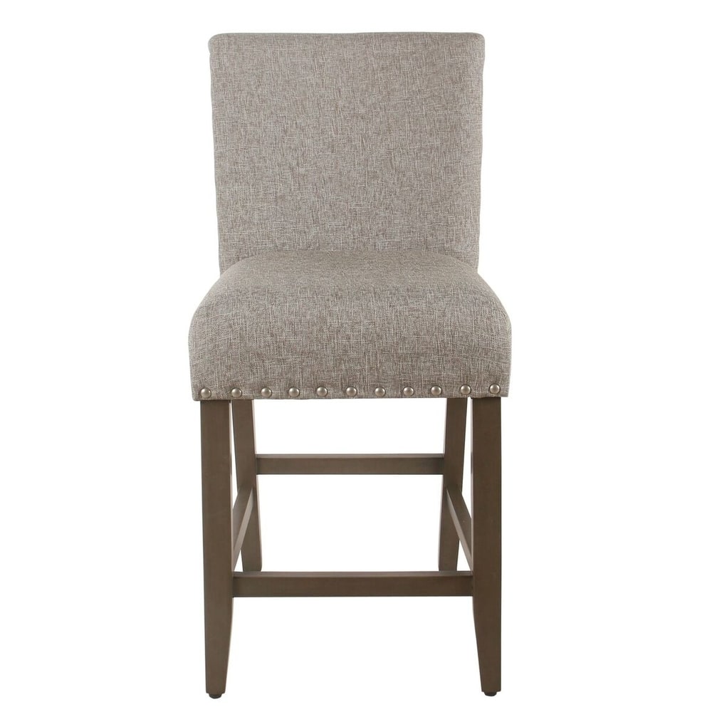 Porch & Den Robin Sterling Grey Nailhead Counter Stool - 24 inches