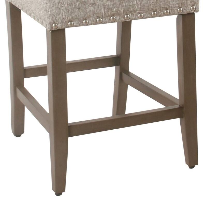 Porch & Den Robin Sterling Grey Nailhead Counter Stool - 24 inches