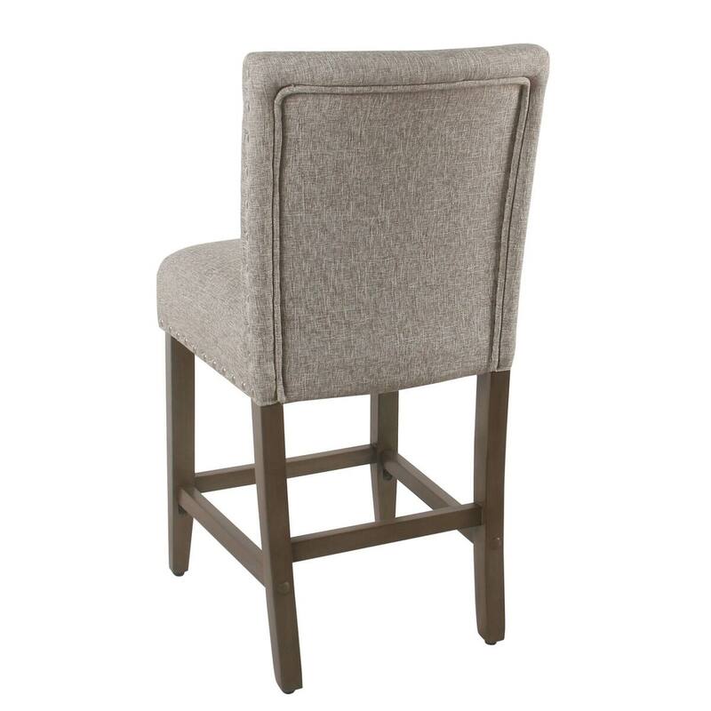 Porch & Den Robin Sterling Grey Nailhead Counter Stool - 24 inches