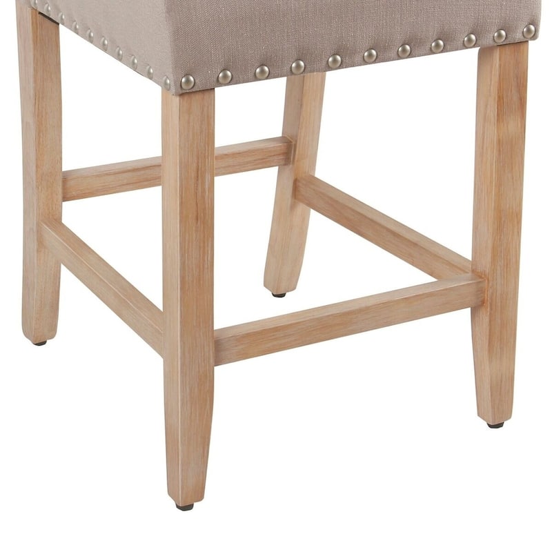 Porch & Den Robin Tan Nailhead Counter Stool - 24 inches