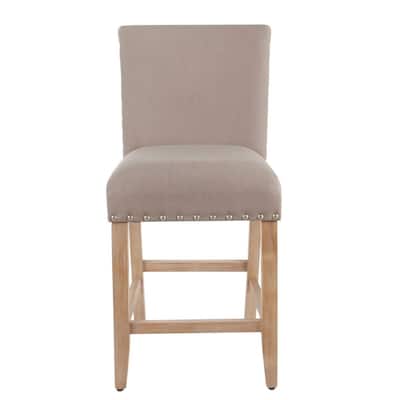Porch & Den Robin Tan Nailhead Counter Stool - 24 inches