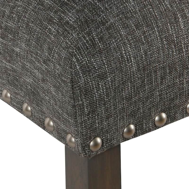 Porch & Den Robin Slate Grey Nailhead Trim Counter Stool - 24 inches