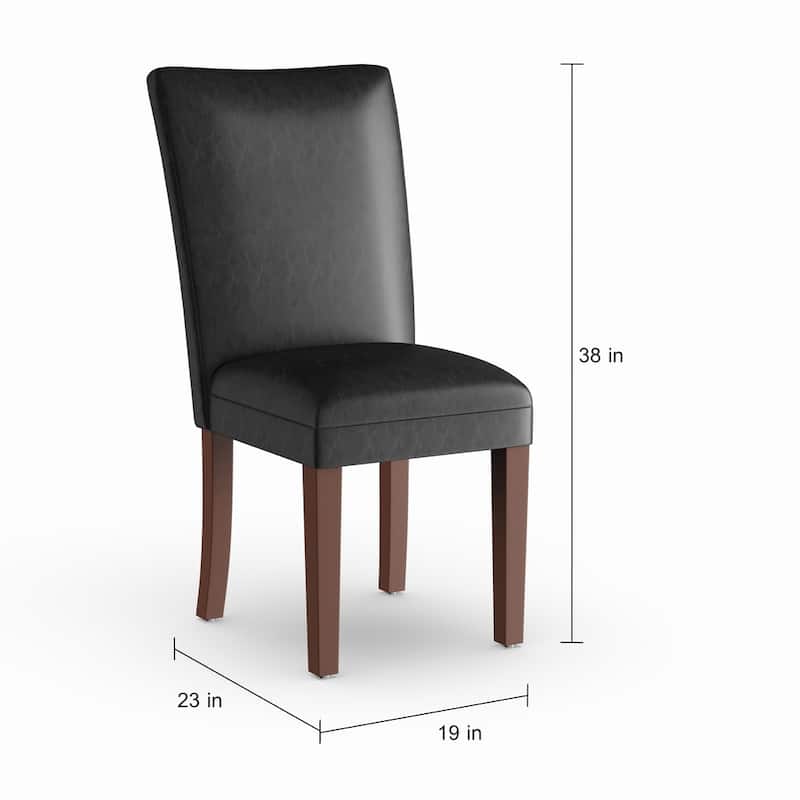Homepop Parsons Dining Chair - Black Faux Leather - set of 2