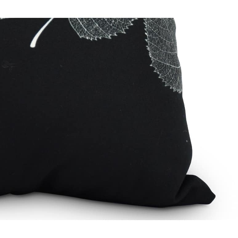 Leaf Print Fall 14 x 20 inch Black Floral Decorative Outdoor Pillow