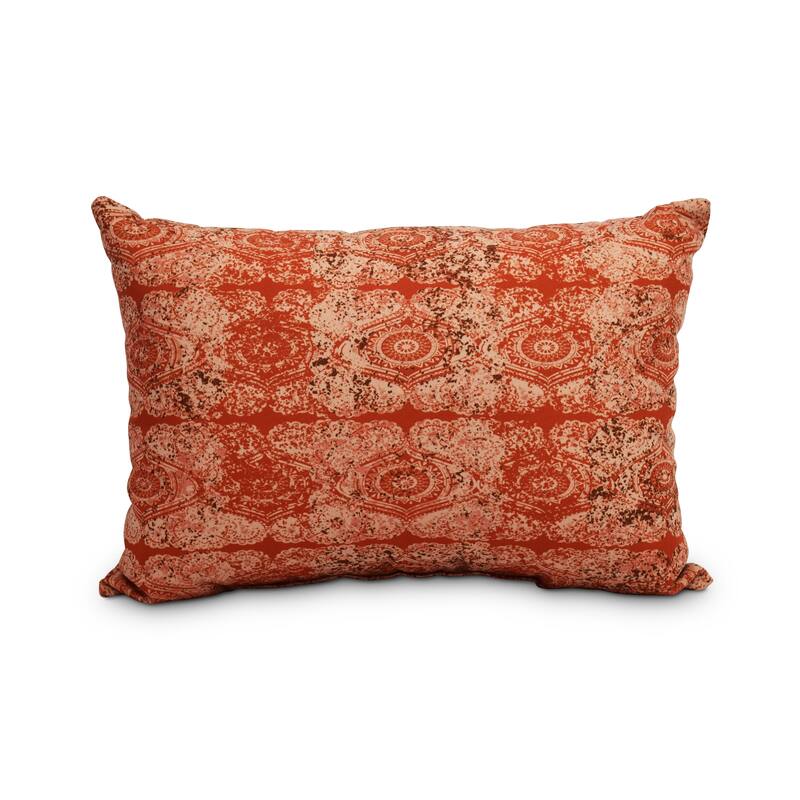 Patina 14 x 20 Inch Orange/Rust Decorative Abstract Outdoor Throw Pillow