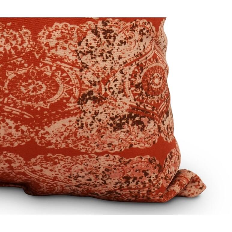 Patina 14 x 20 Inch Orange/Rust Decorative Abstract Outdoor Throw Pillow