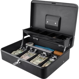 Barska 12 inch Standard Register Style Cash Box with Key Lock - N/A