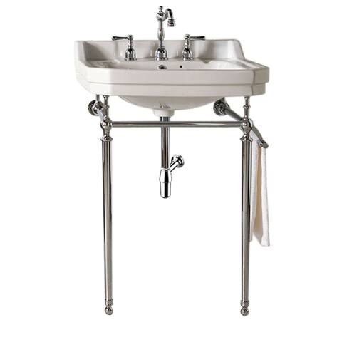 Wellington 24" Single Console Sink with Metal Finish Stand