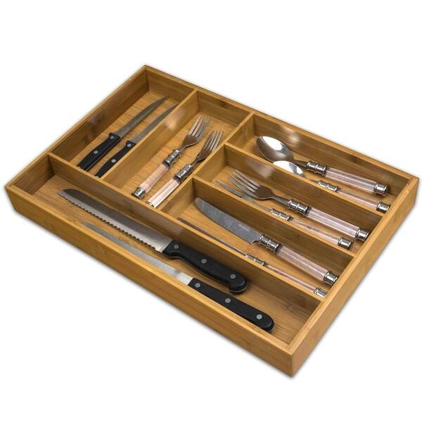 Shop All Natural Wood Cutlery Tray Large On Sale Free