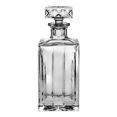 Majestic Gifts European Hand Cut Crystal Whiskey Square Decanter 30oz.