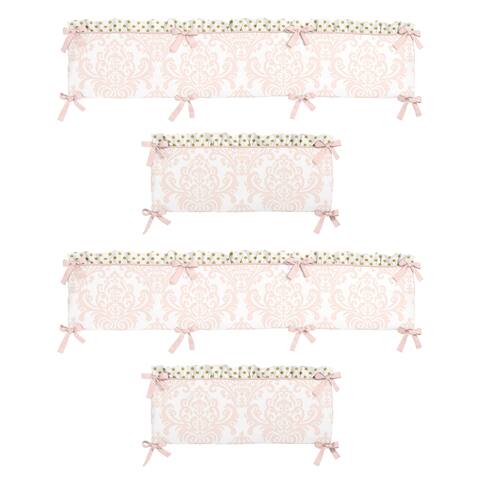 Sweet Jojo Designs Blush Pink, Metallic Gold and White Amelia Collection Baby Crib Bumper Pad