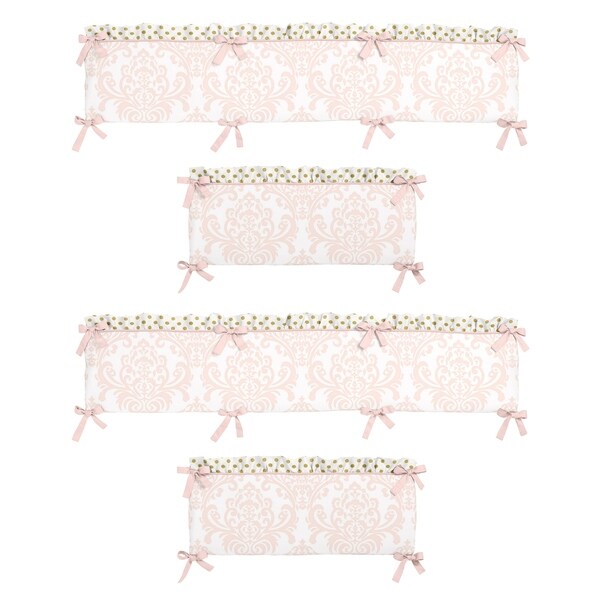 pink crib bumper pad