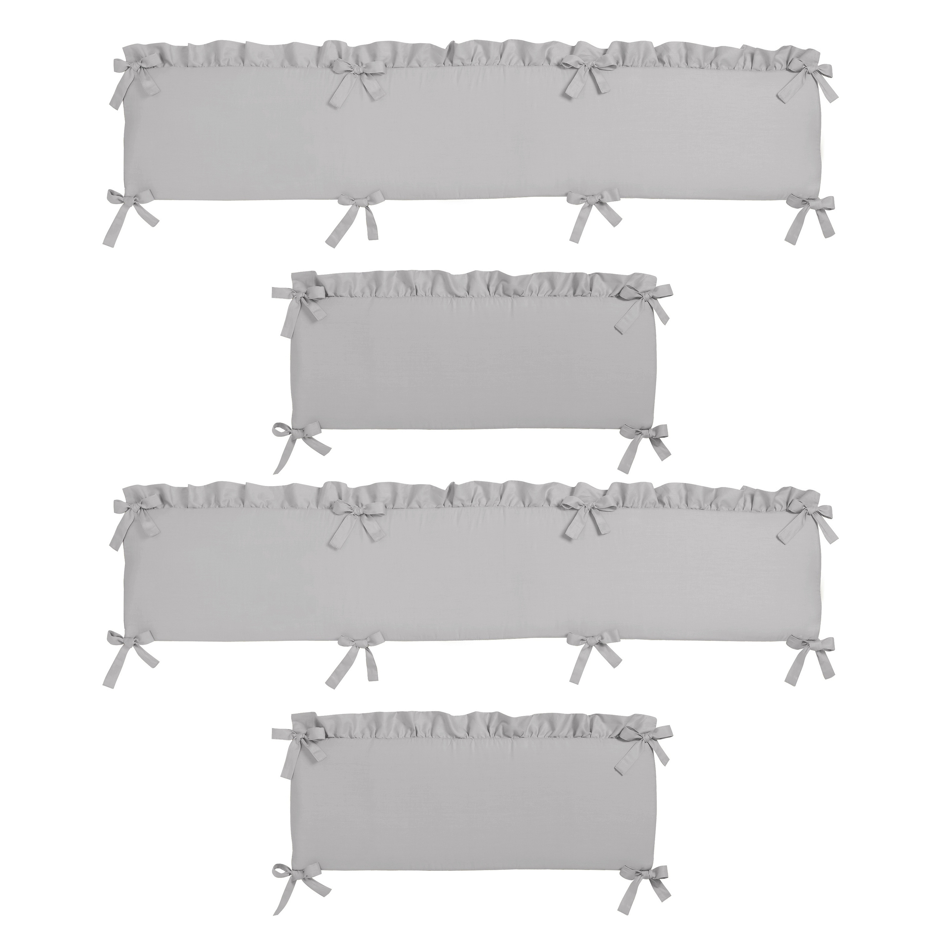 gray crib bumper