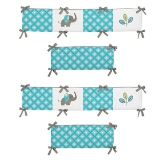 teal crib bumper