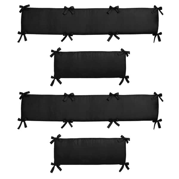 Sweet Jojo Designs Black Minky Dot Collection Baby Crib Bumper Pad