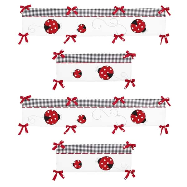 Sweet Jojo Designs Red Black And White Polka Dot Ladybug Collection Baby Crib Bumper Pad Overstock 20676515