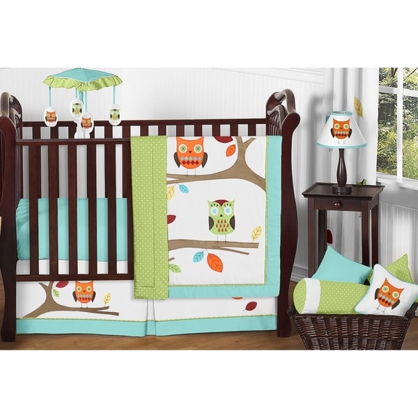 Sweet JoJo Designs Hooty Owl 11 piece Bumperless Crib Bedding Set Bed Bath Beyond 20676545