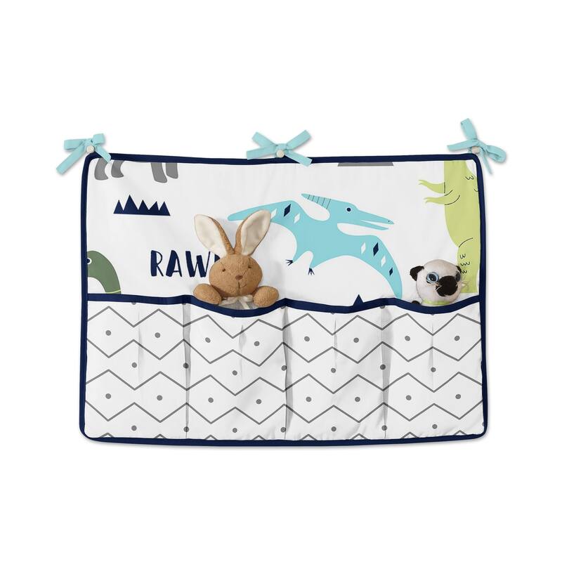 Sweet Jojo Designs Blue and Green Mod Dino Modern Dinosaur Collection 11-piece Bumperless Crib Bedding Set