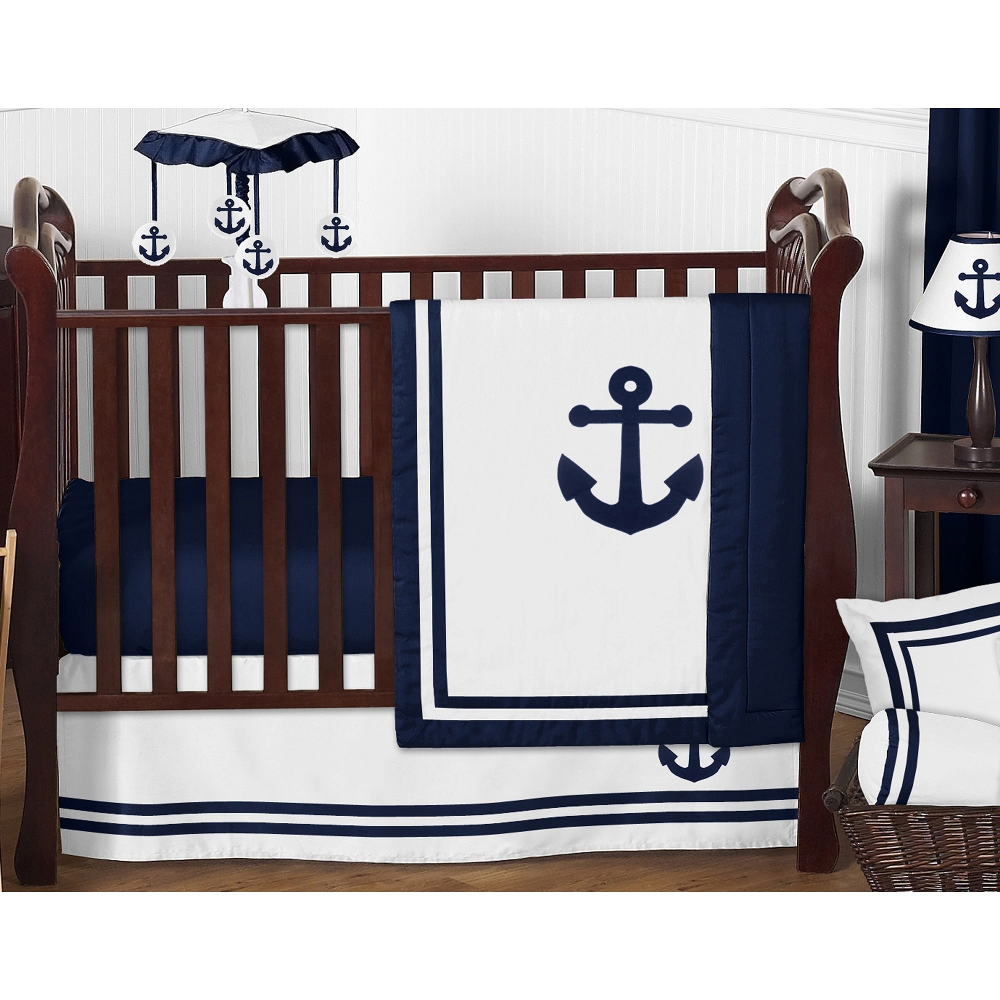 navy blue crib
