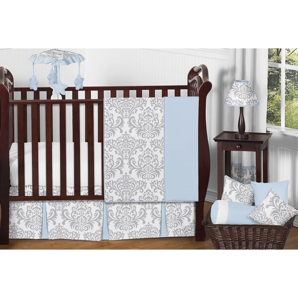 Shop Sweet Jojo Designs Blue and Gray Damask Avery 11 ...