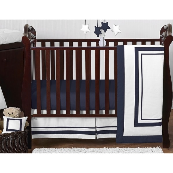 Sweet Jojo Designs Hotel 11 piece Bumperless Crib Bedding Set in Navy Bed Bath Beyond 20676601