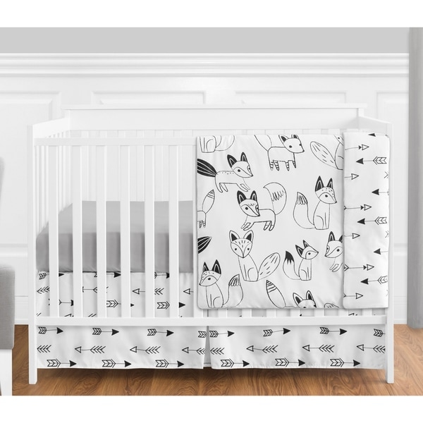 black and white crib bumper