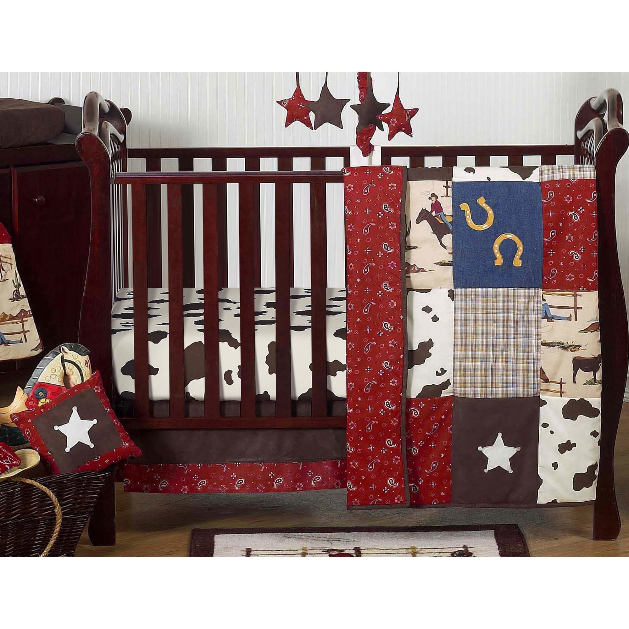 Red cheap crib bumper