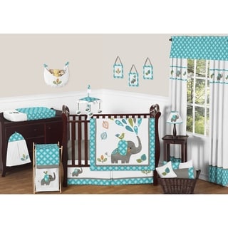 Sweet Jojo Designs Mod Elephant Collection 11-piece Bumperless Crib Bedding Set