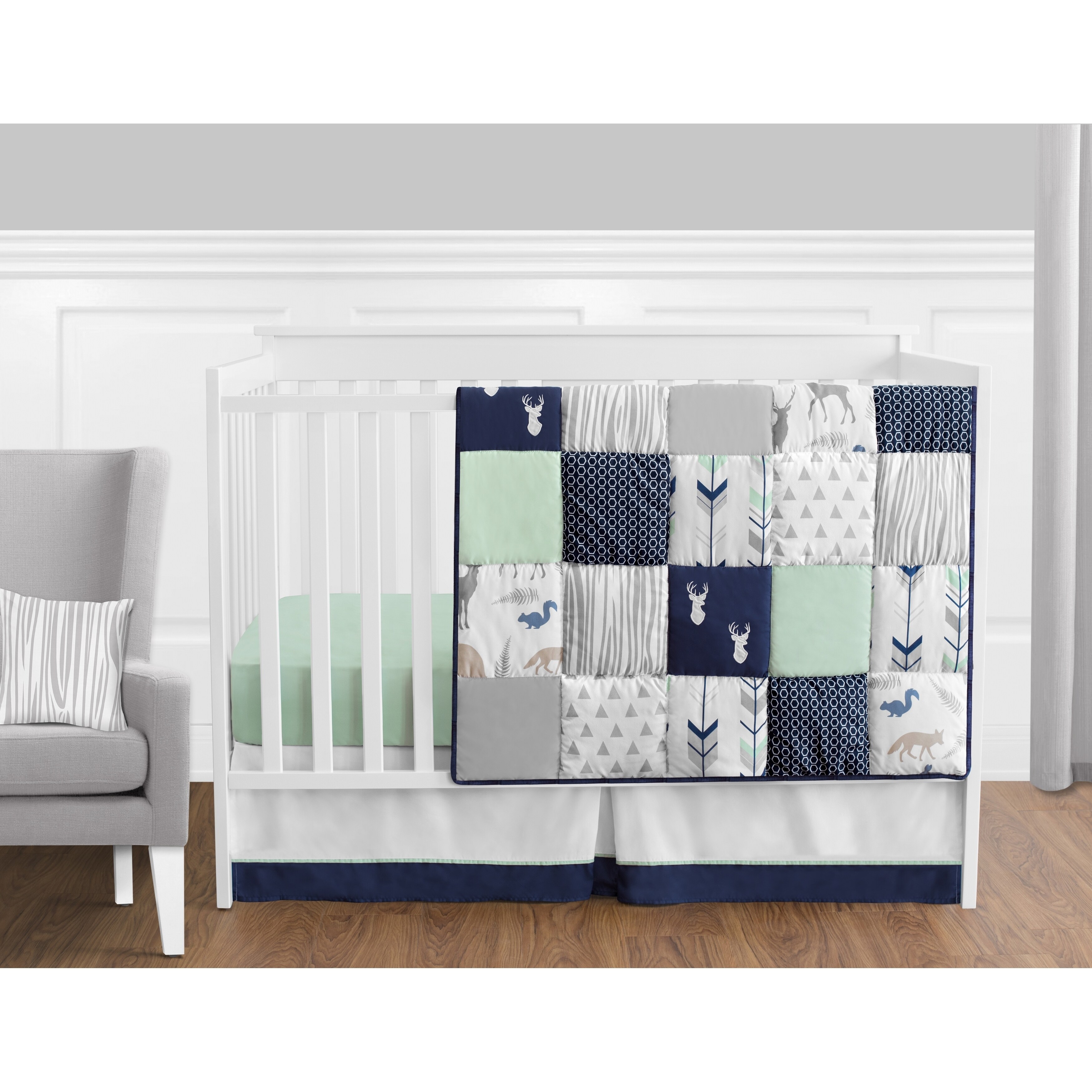 baby cot and changing table