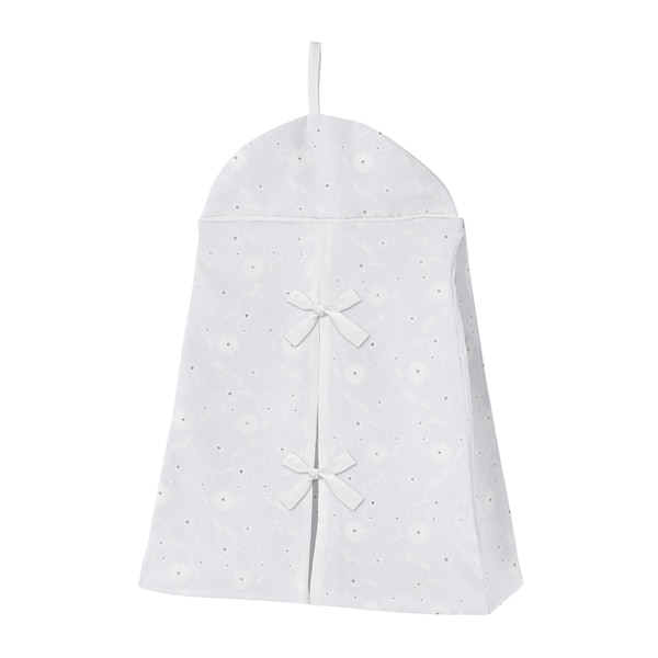 white eyelet crib bedding