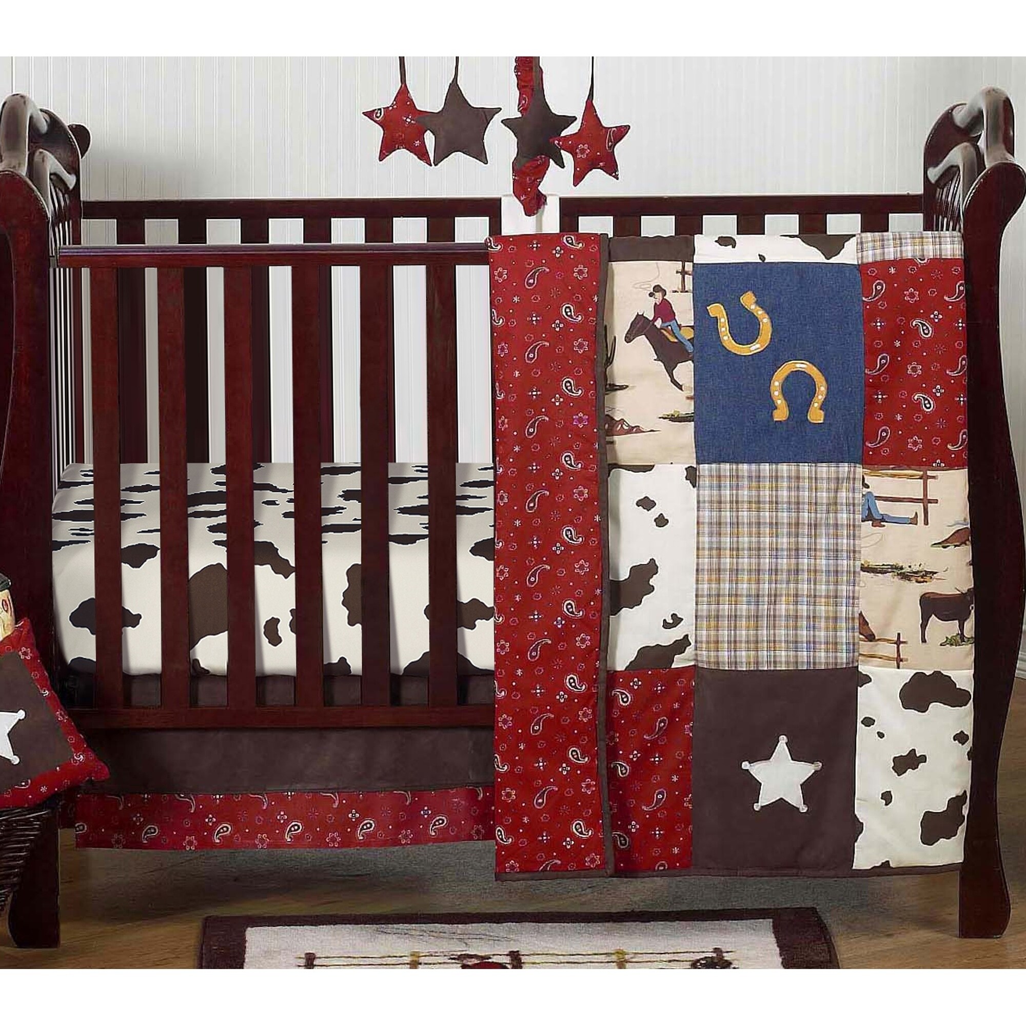 cow print crib sheet