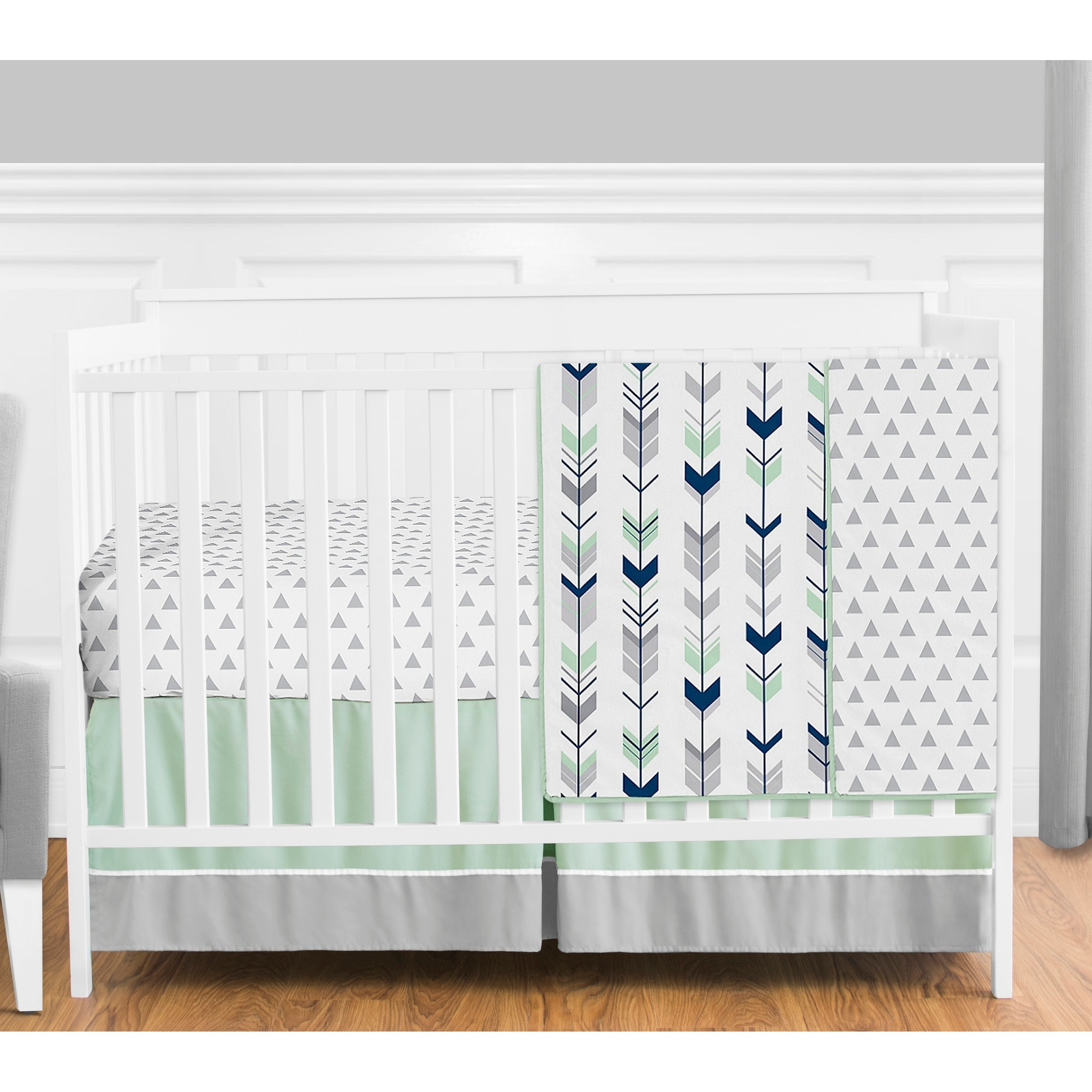 navy crib set