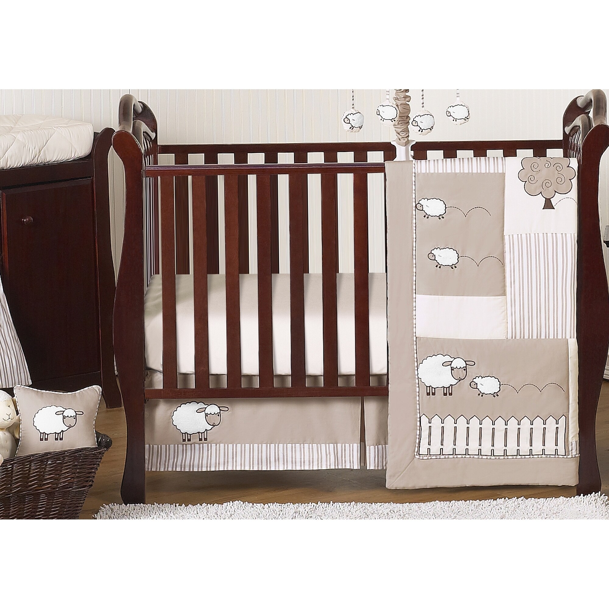 taupe crib bedding