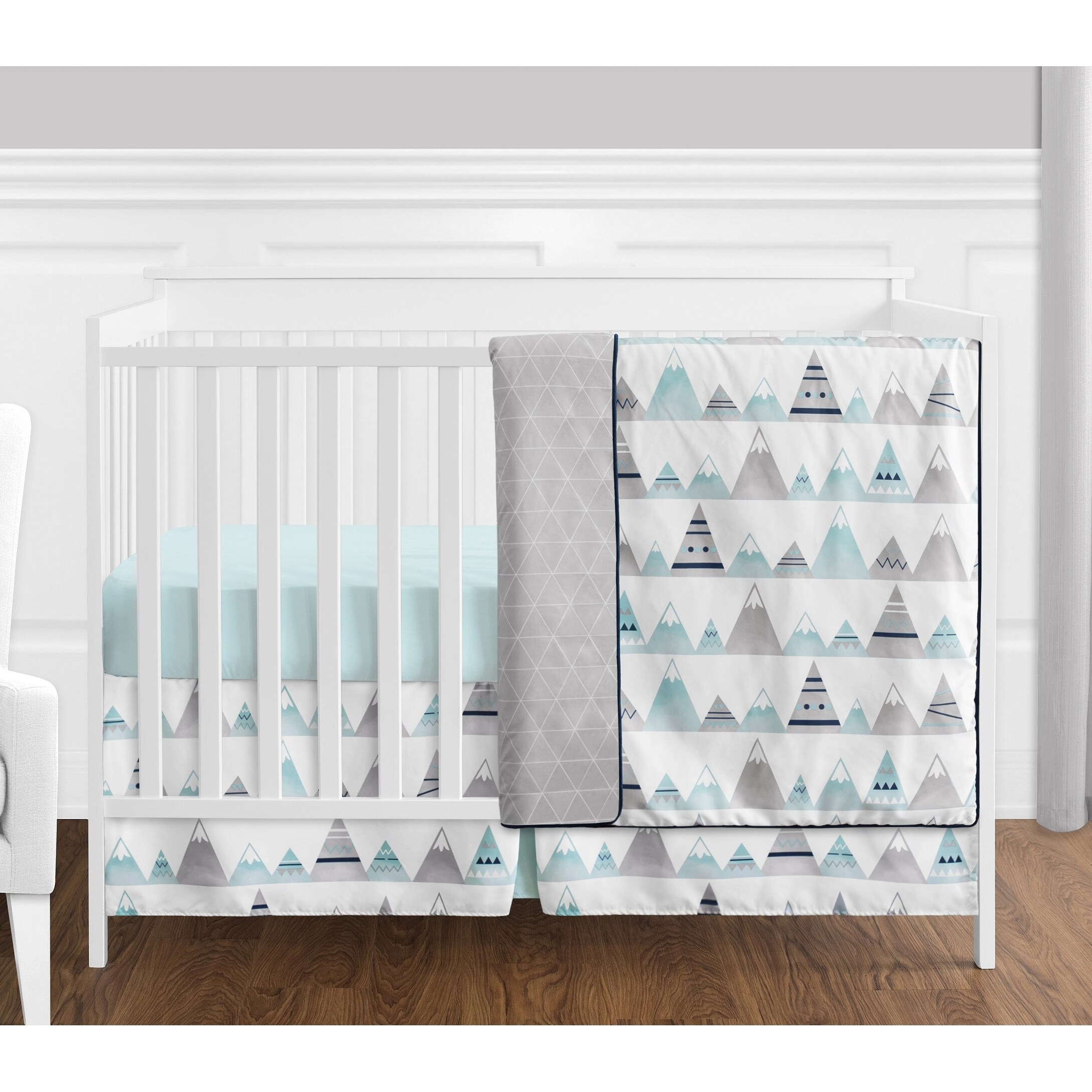 aqua crib bedding