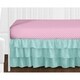 preview thumbnail 2 of 3, Sweet Jojo Designs Pink and Turquiose Skylar Damask Collection 4-piece Bumperless Crib Bedding Set