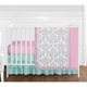 preview thumbnail 1 of 3, Sweet Jojo Designs Pink and Turquiose Skylar Damask Collection 4-piece Bumperless Crib Bedding Set