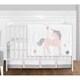 preview thumbnail 1 of 0, Sweet Jojo Designs Pink, Grey and Gold Unicorn Collection Baby Girl 4-piece Bumperless Crib Bedding Set