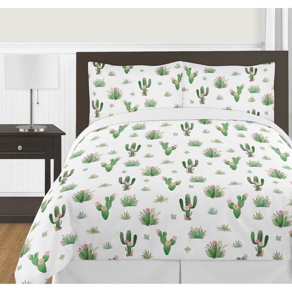 Shop Sweet Jojo Designs Pink And Green Boho Watercolor Cactus