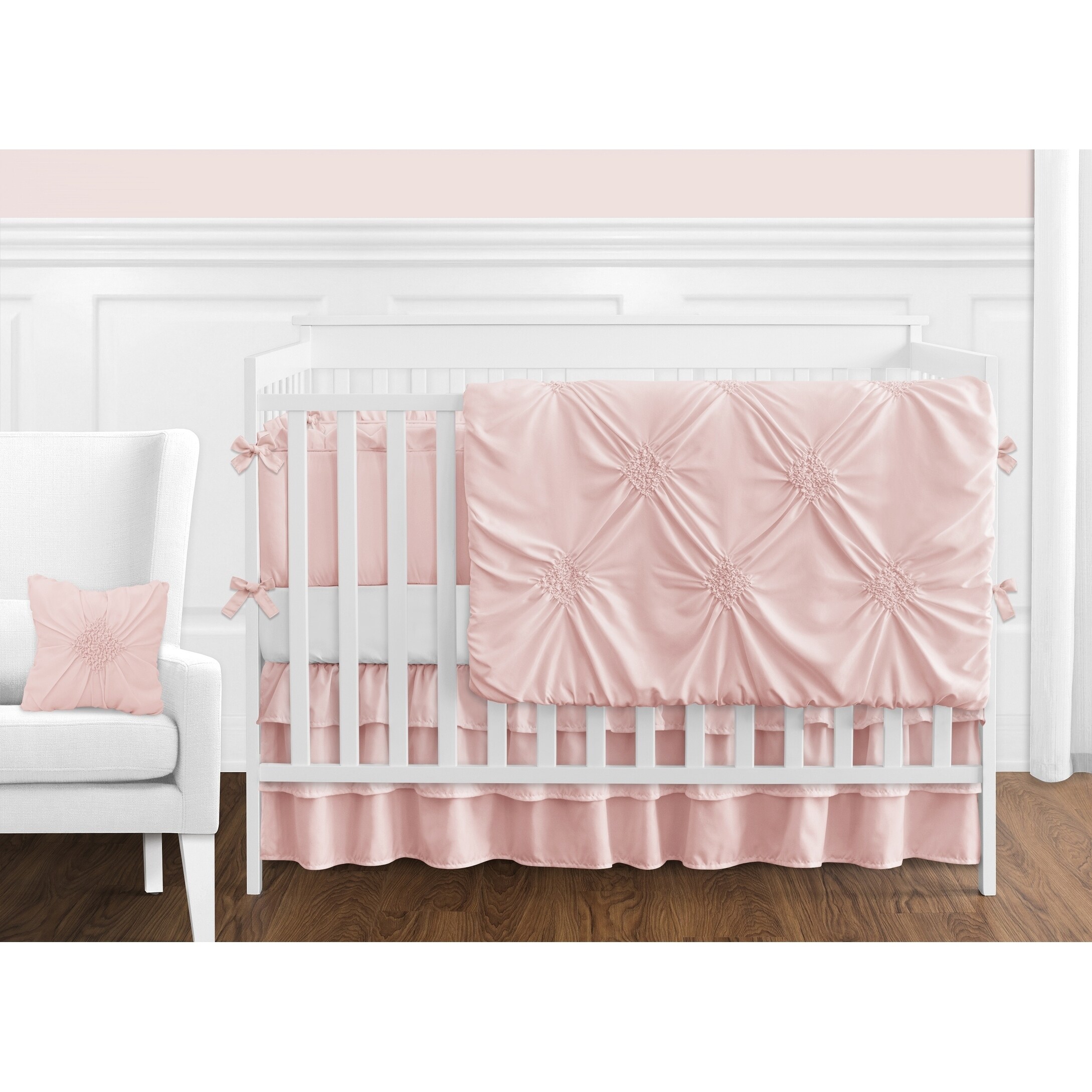 Shop Sweet Jojo Designs Solid Color Blush Pink Shabby Chic Harper